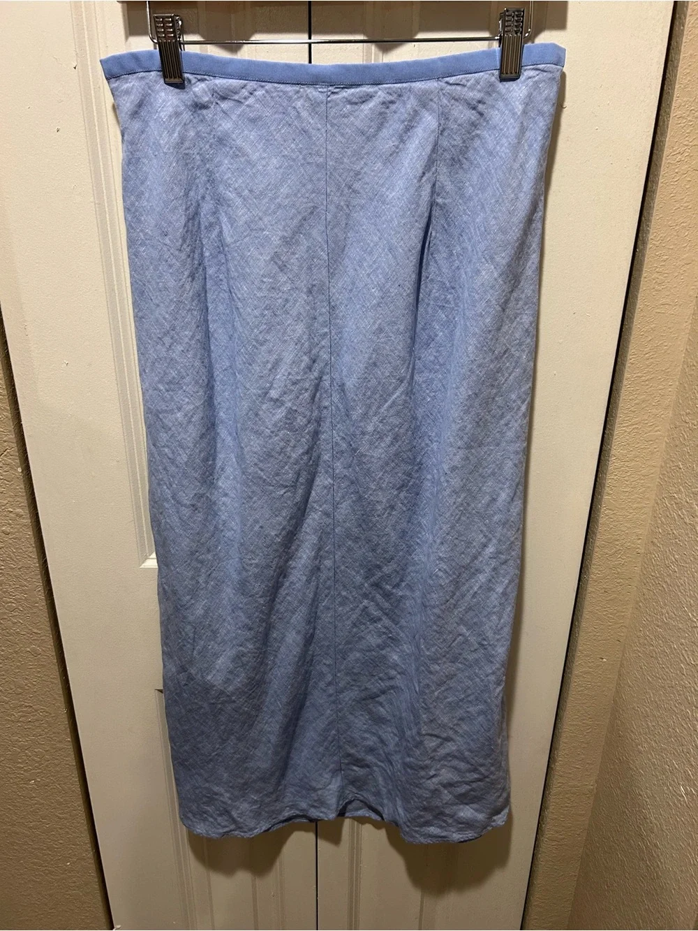 J.Crew 100% Linen Midi Skirt Side Slits Resort Vacation , size M Petite